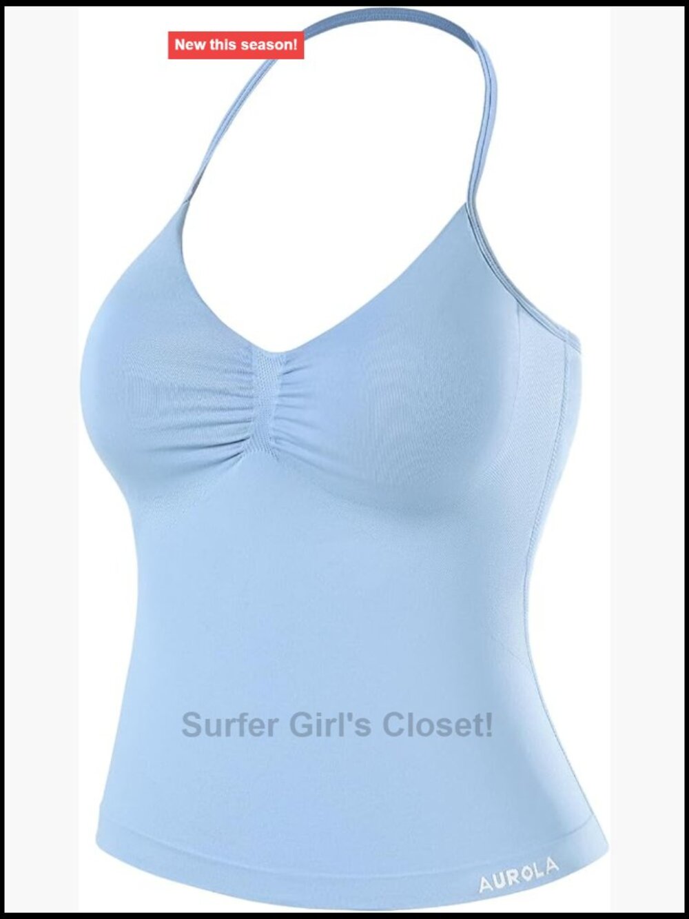 Longline Strappy Workout Halter Top with Removable Cups, High Stretch Nylon
